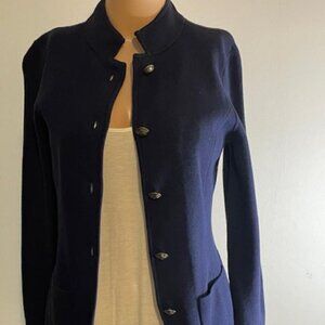 CARDIGAN BLAZER - Navy Blazer with Gold Buttons -small